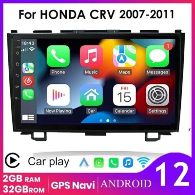 9" For 2007-2011 Honda CR-V Android 12 Car Stereo Radio Carplay WiFi GPS Navi BT - Image 1 of 4