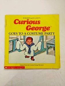 Margret and H.A. Rey's Curious George Goes to a Custom Party Paperback Book 1988 - Imagen 1 de 3
