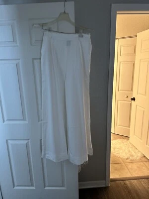 Nuevos PANTALONES PALAZZO ACAMPANADOS VOCALES Marfil Pierna Ancha para Mujer Borde Crudo Talla XL Foto 1 de 4