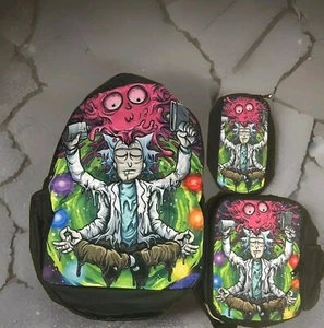 **NEW** Explore The World With This Rick and Morty 3 Pcs Universal backpack Set - Picture 1 of 10
