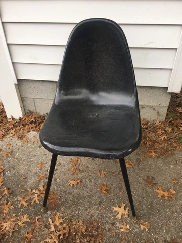 Vintage Mid-Century Modern MCM BLACK Chromcraft Fiberglass Molded Shell Chair Cover