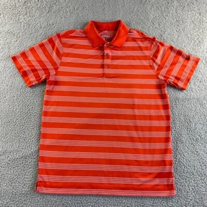 NEW Nike Golf Polo Shirt Mens Medium Orange Striped Tour Performance Dri-Fit - Picture 1 of 14