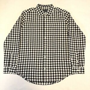 Children's Place Boys Long Sleeve Button Up Shirt Black White Check Size 16 XXL