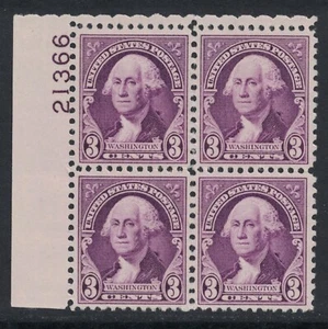 Scott 720- MH Plate Block- 3c Washington, Rotary- 1932- unused mint stamps - Picture 1 of 2