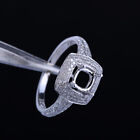 5.5Mm Cushion Semi Mount Engagement Pave Diamonds Fine Ring Real 10K White Gold
