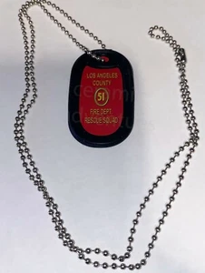 Cool Squad 51 LA County fire fighter dept  Rescue  Dog Tag Chain & Silencer - Picture 1 of 1