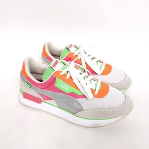 Puma Future Rider Shoes Sneakers Boys Size 7C YOUTH Gray Orange Pink Green - Picture 1 of 10