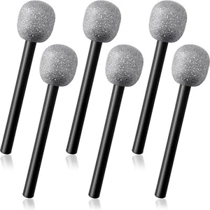 Eerrhhaq 6 PCS Microphone Prop,Plastic Fake Microphone,Stage Glittered Microp - Picture 1 of 5