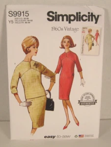Simplicity 1960s Vintage Easy 1 & 2-Piece Dresses Pattern #9915 Misses' 18-26 UC - Picture 1 of 2