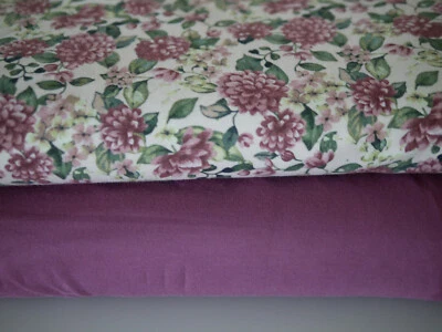 Stoffpaket HILCO Sweat Chrysanthemen & weicher MODAL Sweat uni  2 x 25x155 cm - Bild 1 von 4