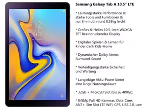 SAMSUNG Galaxy Tab A 10,5" SM-T595 LTE 32GB GPS SEHR GUTER Tablet inkl. MwSt - Bild 1 von 2