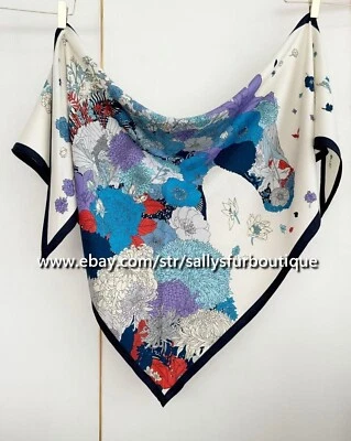 Sallys Cashmere & Silk Wrap Scarf Horses Print 2 Face Triangle Shawl 200* 95cm - Image 1 of 4