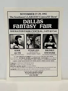 Flyer de Dallas Fantasy Fair (noviembre de 1992) - coleccionable - Stan Lee - Kirk Allen - Imagen 1 de 3