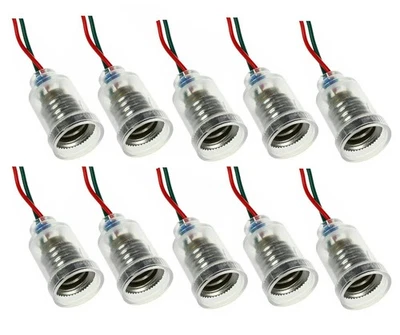 10X E10 LED Screw-Mount Small Bulbs Holder with Wire Socket - Image 1 of 3
