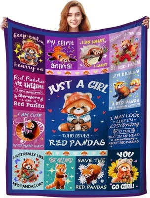 Одеяло теплое уютное мягкое легкое фланелевые пледы 60 x 50 дюймов красная панда - Изображение 1 из 4