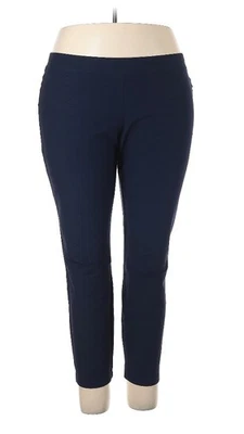 XL Eileen Fisher Azul Marino Medianoche Lavable Elastizado Crepé Ajustado Pantalones al Tobillo Foto 1 de 3