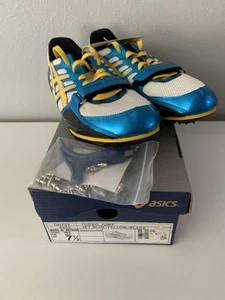 ASICS Womens Turbo Jump Track Field Size 7.5 US Jet Blue/Yellow/Black - Picture 1 of 6