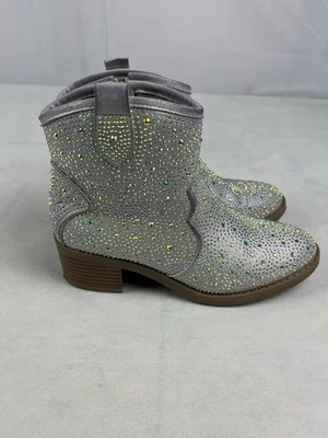 Botas vaqueras occidentales niñas talla 4 Dixon brillo media pantorrilla cremallera lateral Foto 1 de 4