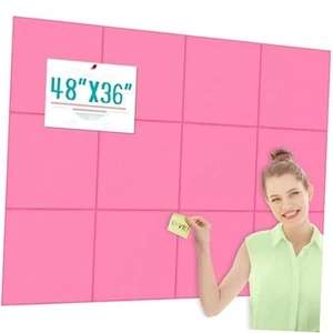 Large Cork Bulletin Board Alternative 48"x36", 12 Pack Felt CorkBoard Tiles - Picture 1 of 7