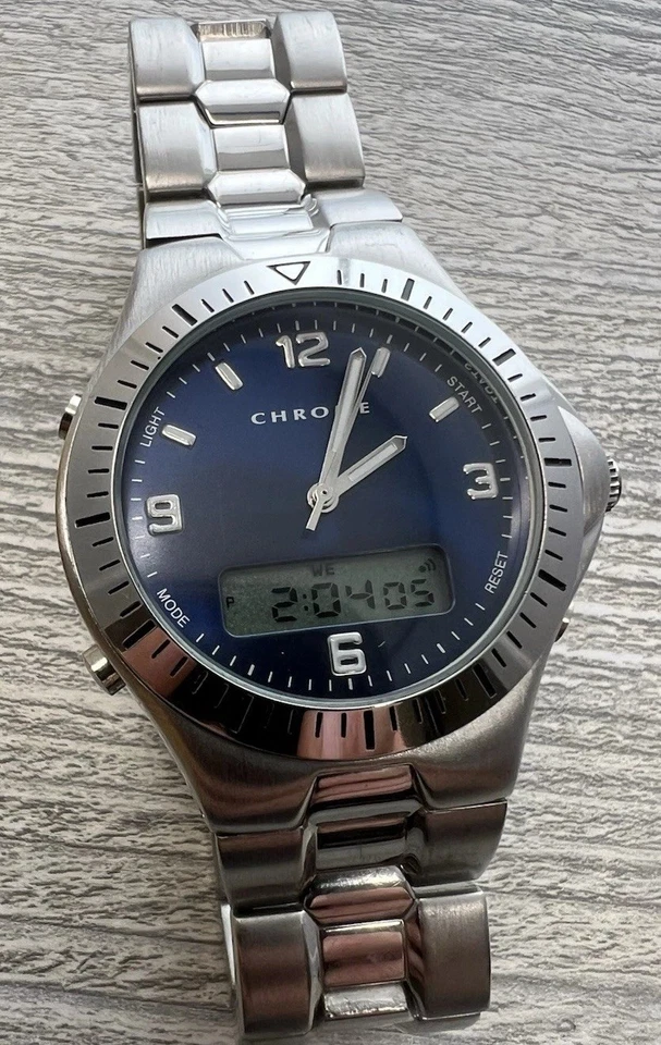 Relógio masculino AZZARO CROMADO 41mm mostrador azul - Imagem 1 de 4