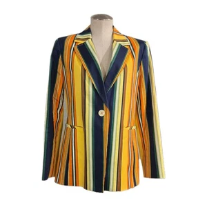 Harve Benard Women's Heltzman Coat 12 Multicolor Striped Blazer Preppy Office - Picture 1 of 8