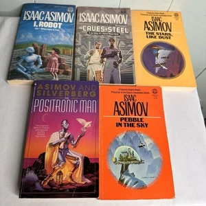 Issac Asimov Sci-Fi Paperback Science Fiction Books Lot of 5 Vintage - Picture 1 of 13