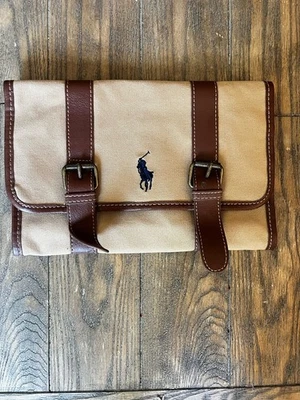 Vintage Polo Ralph Lauren Men’s Toiletry Bag Excellent Cond Travel Khaki Canvas - Image 1 of 4