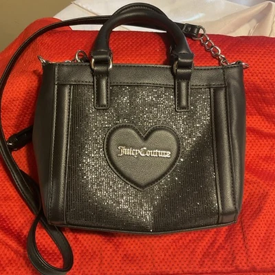 JUICY COUTURE Bag Girls Night Out Small Tote Crossbody Purse - Black NWT Msrp 99 - Image 1 of 4