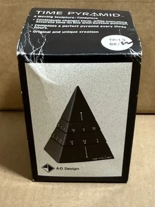 Rare New In Box 4D Time Pyramid Moving Desk Clock Black 80s - Picture 1 of 3