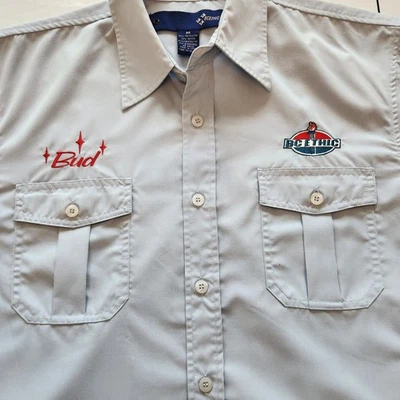 BC Ethic Budweiser Work Shirt Medium | Vintage Y2K Beer Promo Button Up... - Image 1 of 4