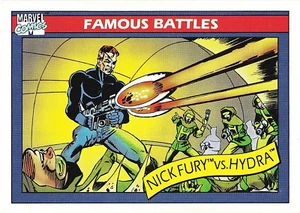 Tarjeta #107 1990 Marvel Comics Super Heroes & Villains Nick Fury vs Hydra - Imagen 1 de 4