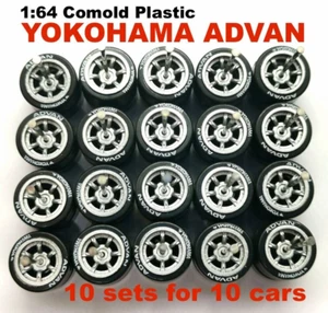1:64 Comold Silver rims / tires long axle fit Hot Wheels diecast - 10sets - Picture 1 of 3