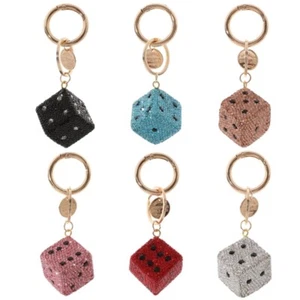 Luxurious Dices Keychain Embellished With Rhinestones Detailing For Individuals - Picture 1 of 14