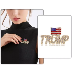 UP 5Pcs NEW SALE "TRUMP" Word Brooch Pin , USA American Flag Pin For Fans Gift - Picture 1 of 10