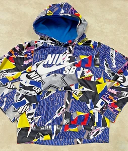 Nike SB Skateboard Graffiti Multi Color Performance Hoodie Sweatshirt Youth S - Picture 1 of 4