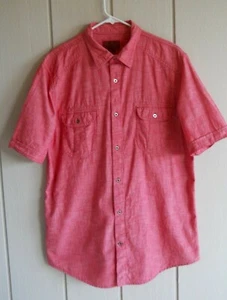 "Camisa roja para hombre LT The Foundry con cuello frontal manga corta pecho 48" - Imagen 1 de 9