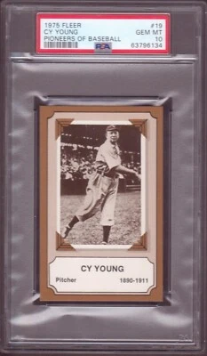 1975 FLEER ПИОНЕРЫ БЕЙСБОЛА CY YOUNG HOF PSA 10. Высокий 1909-11 портрет карта - Изображение 1 из 2