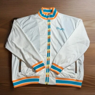 VTG Coogi Track Jacket Adult Size 4XL Seagull Sunrise Logo White Full Zip - Image 1 of 4
