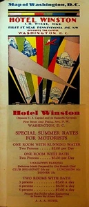 Hotel Winston Washington DC 1930s Brochure  Art Deco - Picture 1 of 3