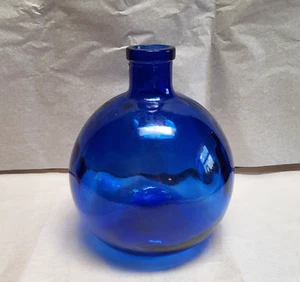 Cobalt Blue Recycled Glass Vase Made in Spain 8"x6" - Bild 1 von 7