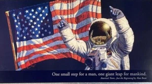 Alan Bean AMERICA'S TEAM,JUST THE BEGINNING Neil Armstrong 15 3/4" X 36 1/4" - Picture 1 of 2