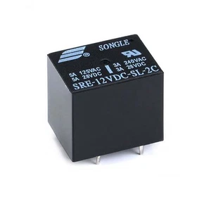 Original Black 12V SONGLE Power Relays SRE-12VDC-SL-2C 4137 8-Pins - Picture 1 of 1
