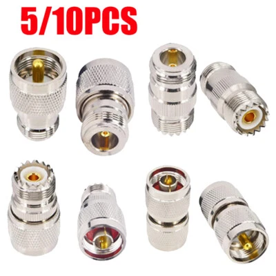 5/10PCS PL259 SO239 UHF to N Male Female RF Coaxial Converter Coax Adapter UHF-N - Image 1 of 4