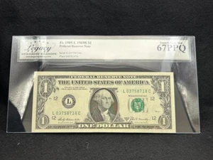 United States of America, $1, 1969, Federal Reserve Note, LCG 67PPQ - Picture 1 of 3
