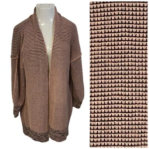 Cardigan lungo maglione donna taglia L maglia grossa pesca nero cabina comodo lavoro - Foto 1 di 14