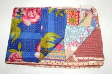 Indian Vintage Handmade Cotton Kantha Quilt Twin Bedspread Blanket Throw VH-537