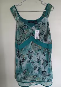 Separates New York City Design Größe 16 ärmelloses Tanktop Blumenmuster NEU - Bild 1 von 3