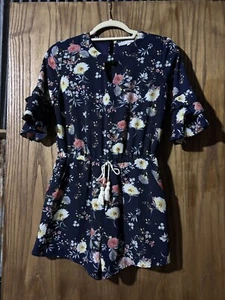 Smukke Floral Print Ruffle Sleeve Romper Casual Summer Sun Playsuit - Picture 1 of 4