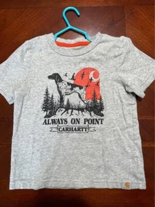 Carhartt German Short Haired Pointer Dog Graphic Print Gray T-Shirt Sz 4 - Picture 1 of 3