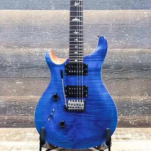 PRS SE Custom 24 "Lefty" Flame Maple Top Faded Blue El. Guitar w/Bag #F022236 - Picture 1 of 12